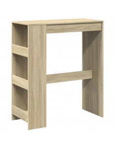 Tavolo Bar con Rastrelliera Sonoma 90x40x103,5 cm Multistrato 2