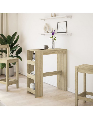 Tavolo Bar con Rastrelliera Sonoma 90x40x103,5 cm Multistrato