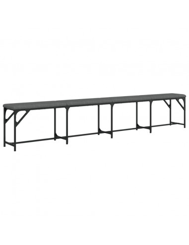 Panca da Pranzo Grigio Scuro 248x32x45 cm in Acciaio e Tessuto