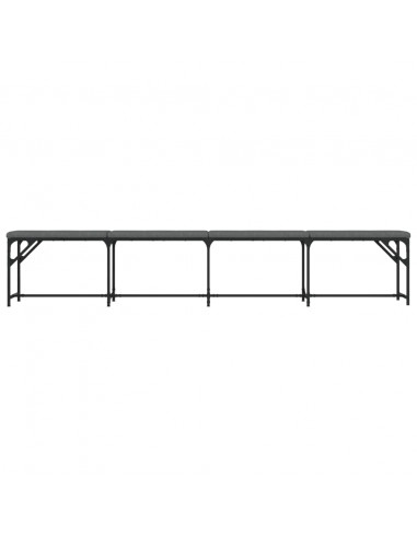 Panca da Pranzo Grigio Scuro 248x32x45 cm in Acciaio e Tessuto