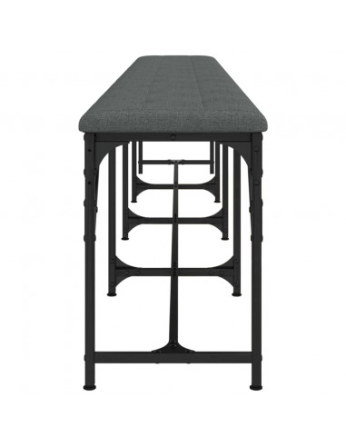 Panca da Pranzo Grigio Scuro 248x32x45 cm in Acciaio e Tessuto