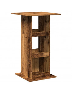 Tavolo Bar Portaoggetti Legno Antico 60x60x102cm in Multistrato 2