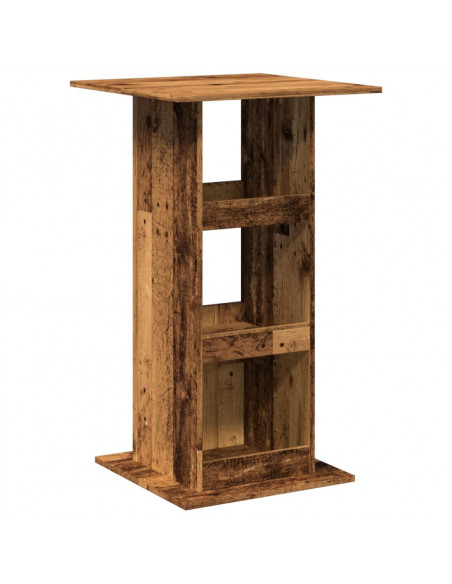 Tavolo Bar Portaoggetti Legno Antico 60x60x102cm in Multistrato