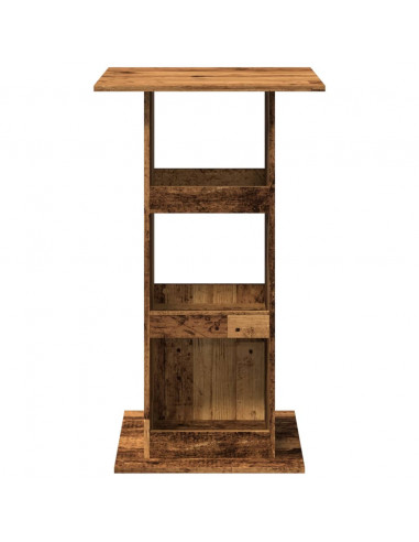 Tavolo Bar Portaoggetti Legno Antico 60x60x102cm in Multistrato