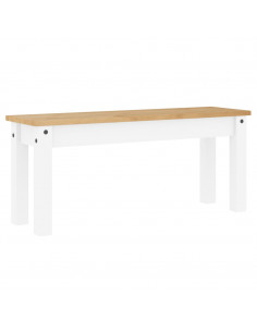 Panca da Pranzo PANAMA Bianca 105x30x45 cm Legno Massello Pino 2