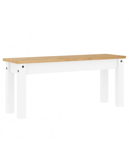 Panca da Pranzo PANAMA Bianca 105x30x45 cm Legno Massello Pino