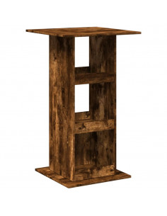 Tavolo Bar Portaoggetti Rovere Fumo 60x60x102 cm Multistrato 2