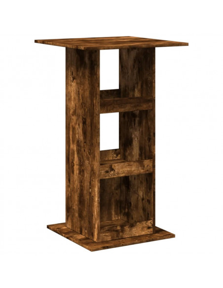 Tavolo Bar Portaoggetti Rovere Fumo 60x60x102 cm Multistrato