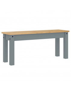 Panca da Pranzo Panama Grigia 105x30x45 cm Legno Massello Pino 2