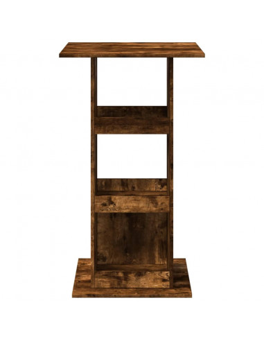 Tavolo Bar Portaoggetti Rovere Fumo 60x60x102 cm Multistrato
