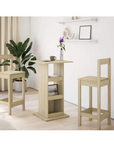 Tavolo Bar Portaoggetti Rovere Sonoma 60x60x102 cm Multistrato