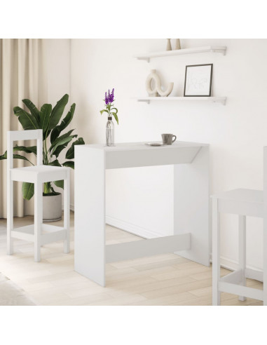 Tavolo da Bar Bianco 102x50x103,5 cm in Legno Multistrato
