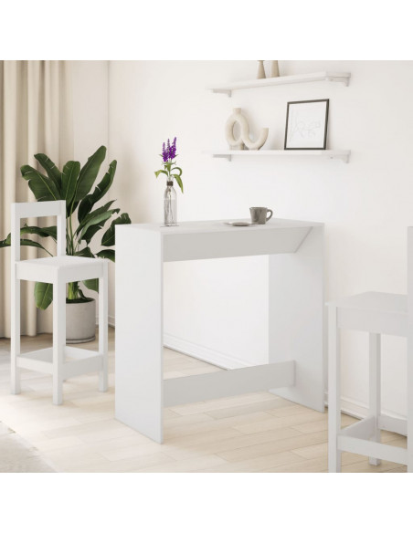 Tavolo da Bar Bianco 102x50x103,5 cm in Legno Multistrato