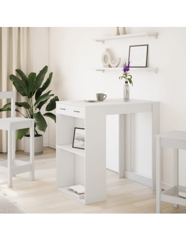 Tavolo da Bar Bianco 102x70x103,5 cm in Truciolato