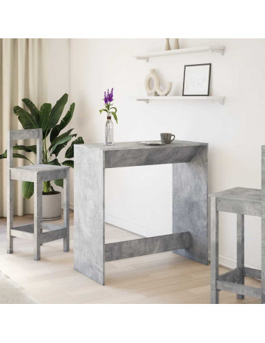 Tavolo da Bar Grigio Cemento 102x50x103,5 cm Legno Multistrato