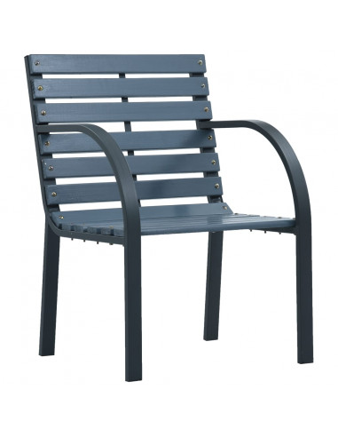 Sedie da Giardino 2 pz Grigie in Legno di Abete e Acciaio