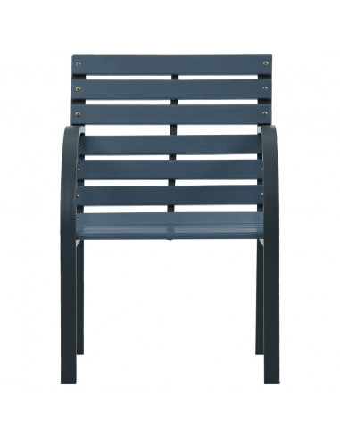 Sedie da Giardino 2 pz Grigie in Legno di Abete e Acciaio