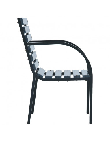 Sedie da Giardino 2 pz Grigie in Legno di Abete e Acciaio