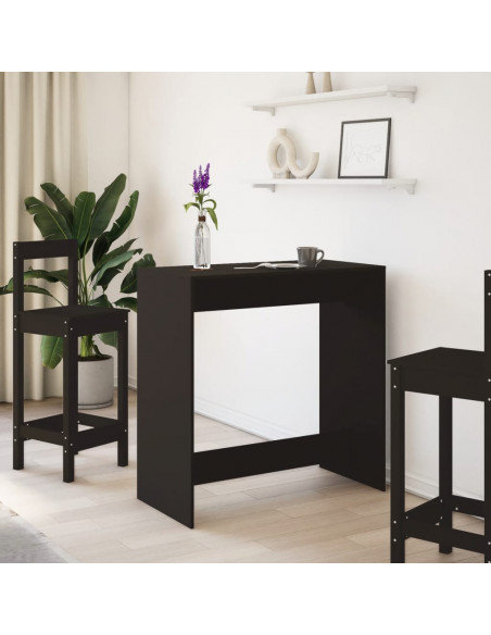 Tavolo da Bar Nero 102x50x103,5 cm in Legno Multistrato