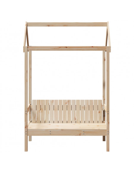 Panchina con Tetto 117,5x70x176,5 cm in Legno Massello di Pino