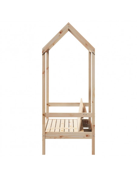Panchina con Tetto 117,5x70x176,5 cm in Legno Massello di Pino