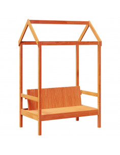 Panca con Tetto Marrone Cera 117,5x70x176,5 cm in Legno di Pino 2