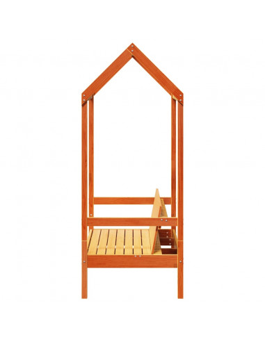 Panca con Tetto Marrone Cera 117,5x70x176,5 cm in Legno di Pino