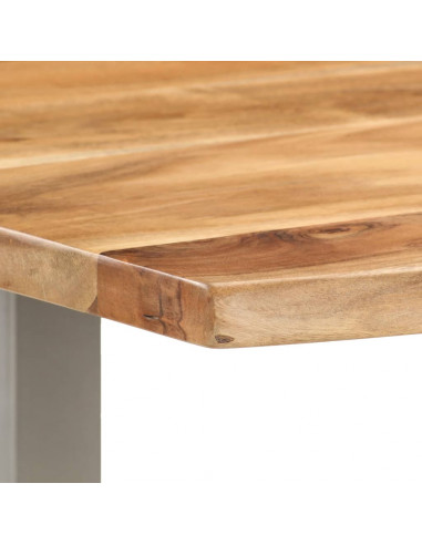 Tavolo da Pranzo 118x58x76 cm in Legno Massello di Acacia