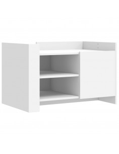 Tavolino da Salotto Bianco 80x50x50 cm in Legno Multistrato 2