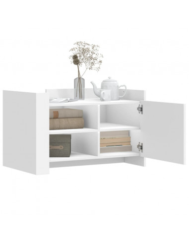 Tavolino da Salotto Bianco 80x50x50 cm in Legno Multistrato