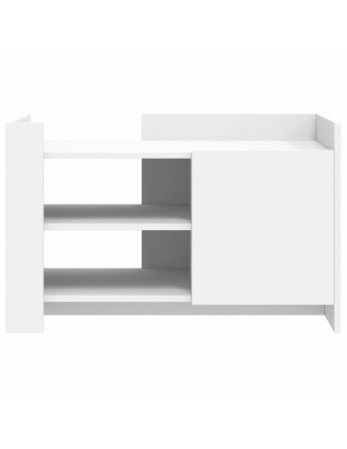 Tavolino da Salotto Bianco 80x50x50 cm in Legno Multistrato