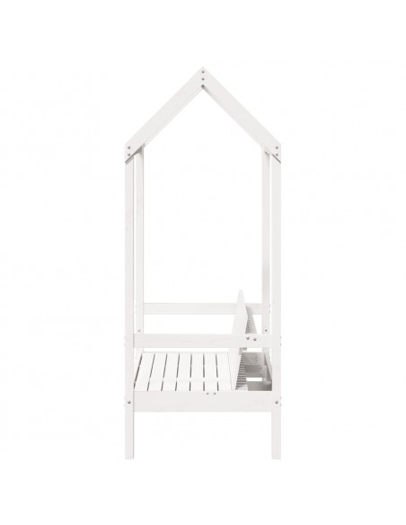 Panchina con Tetto Bianca 117,5x70x176,5 cm in Legno di Pino