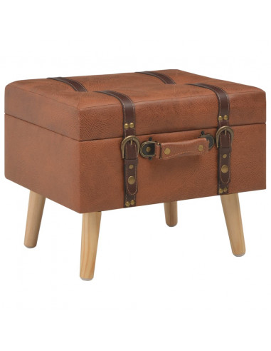 Sgabello con Contenitore 40 cm in Similpelle Tanno