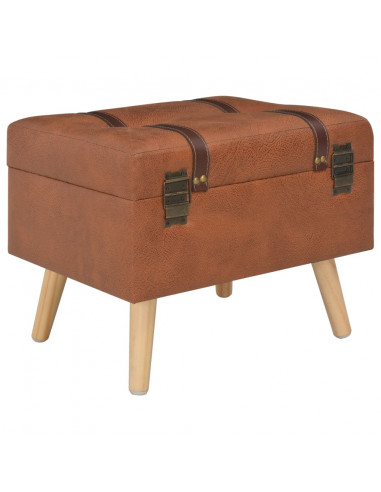 Sgabello con Contenitore 40 cm in Similpelle Tanno