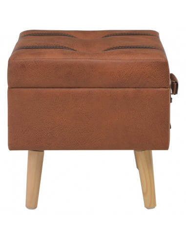 Sgabello con Contenitore 40 cm in Similpelle Tanno