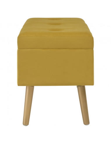 Panca con Vano Portaoggetti 80 cm Giallo Senape in Velluto