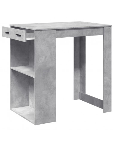 Tavolo da Bar Grigio Cemento 102x70x103,5 cm in Truciolato