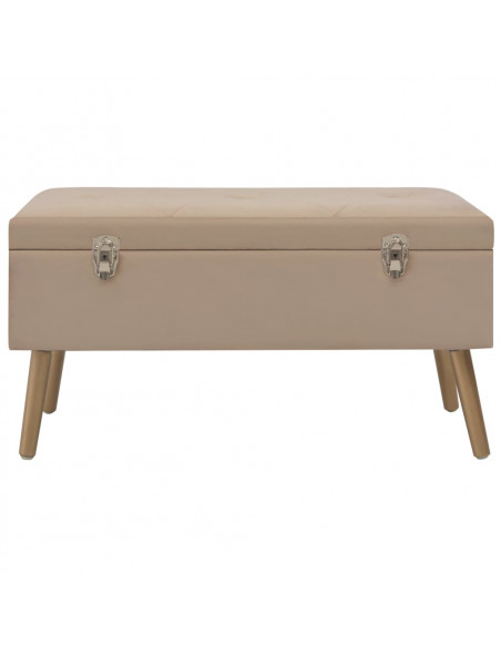 Panca con Vano Portaoggetti 80 cm Beige in Velluto