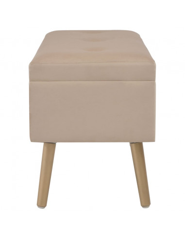 Panca con Vano Portaoggetti 80 cm Beige in Velluto