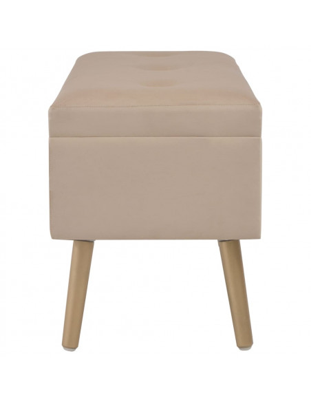 Panca con Vano Portaoggetti 80 cm Beige in Velluto