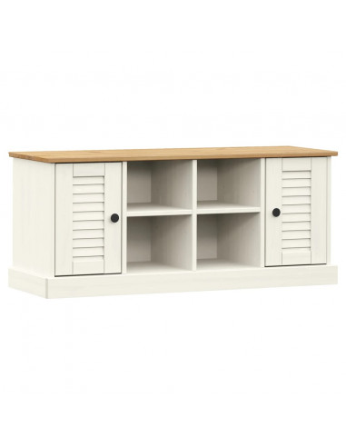 Panca Porta Scarpe Bianca VIGO 106x35x45 cm Legno Massello Pino