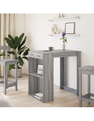 Tavolo da Bar Grigio Sonoma 102x70x103,5 cm in Truciolato