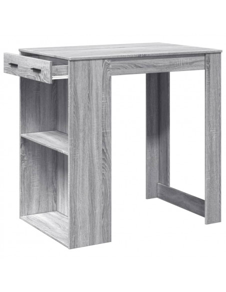 Tavolo da Bar Grigio Sonoma 102x70x103,5 cm in Truciolato