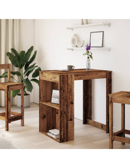 Tavolo da Bar Legno Antico 102x70x103,5 cm in in Truciolato