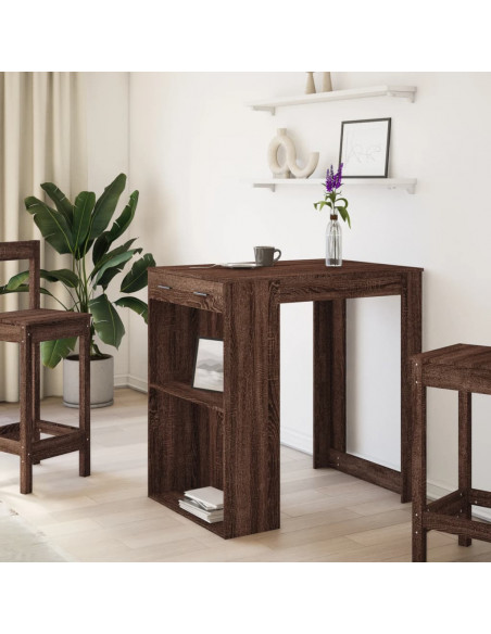 Tavolo da Bar Rovere Marrone 102x70x103,5 cm in Truciolato