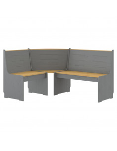 Panca Angolare REINE 151 cm in Pino Marrone Miele e Grigio 2