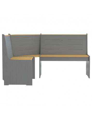 Panca Angolare REINE 151 cm in Pino Marrone Miele e Grigio