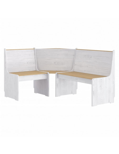 Panca Angolare REINE 151 cm in Legno di Pino Miele e Bianco