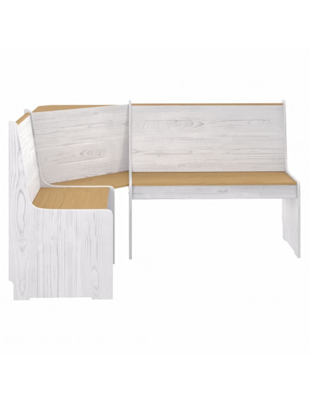Panca Angolare REINE 151 cm in Legno di Pino Miele e Bianco