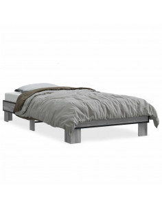 Giroletto Grigio Sonoma 90x200 cm Legno Multistrato e Metallo 2